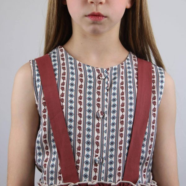 Camisa Cossette sin mangas estampado a rayas