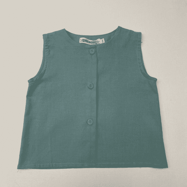 Camisa Cossette sin mangas azul