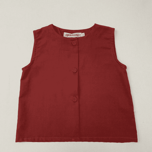 Camisa Cossette sin mangas color ladrillo