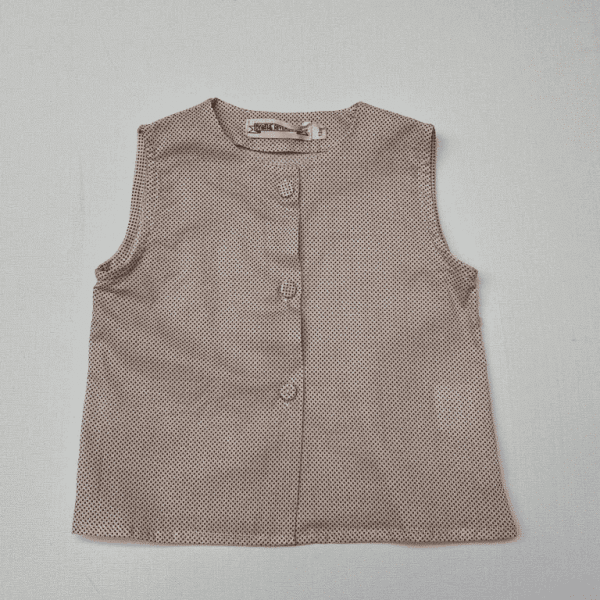 Camisa Cossette sin mangas estampados mini puntos