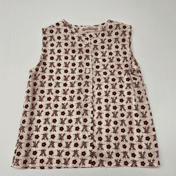 Camisa Cossette sin mangas estampado flores retro