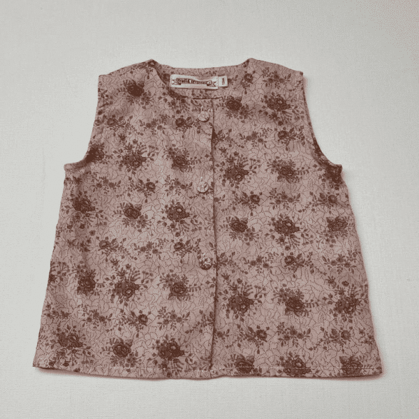 Camisa Cossette sin mangas estampado rosa