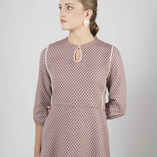 Vestido Elsie escamas granate