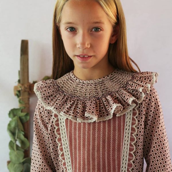 Cuello María niña estampado estampado retro C003