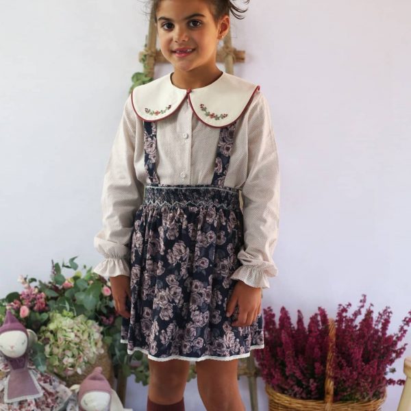 Falda Penélope C003 estampado azul marino