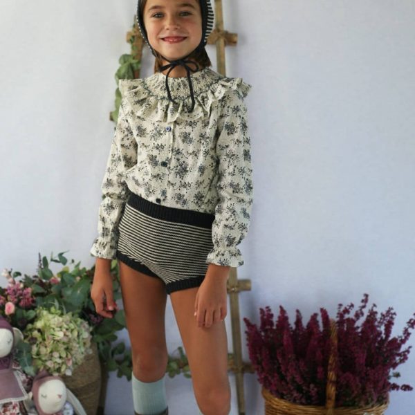 Braguitas de punto sin volante C003 a rayas negra