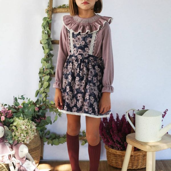 Peto Cassandra estampado azul marino.