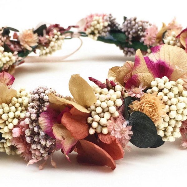 Corona de flor preservada personalizadas en los tonos que se desee