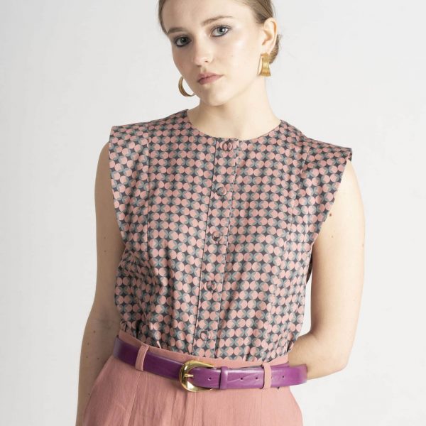 Camisa Daniella verano estampado geométrico C004