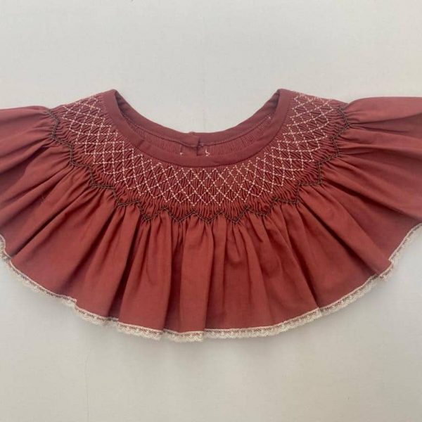 Cuello María mujer teja con bordado sencillo