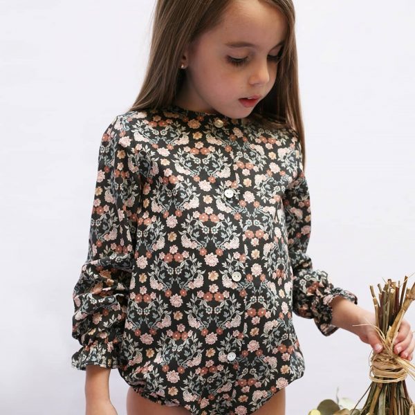 Ranita estampado floral C005 negro