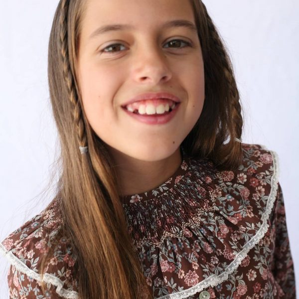 Cuello María C005 estampado floral marrón C005