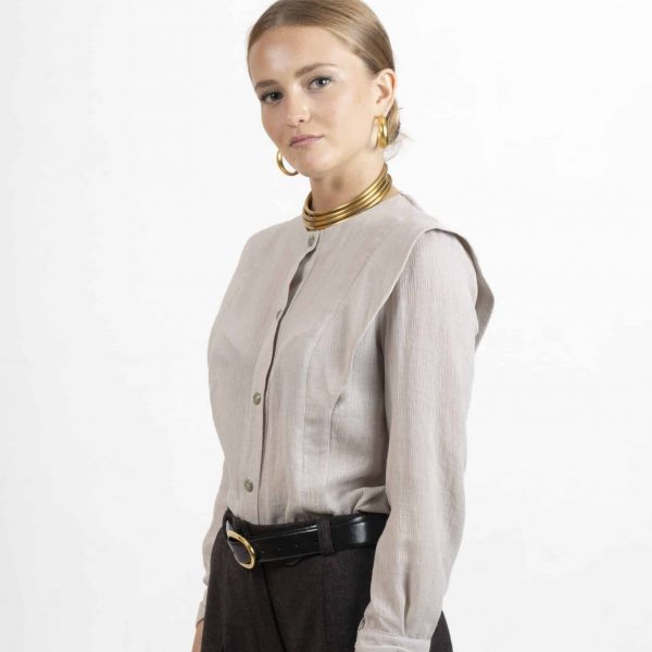 Camisa Daniella de gasa color topo