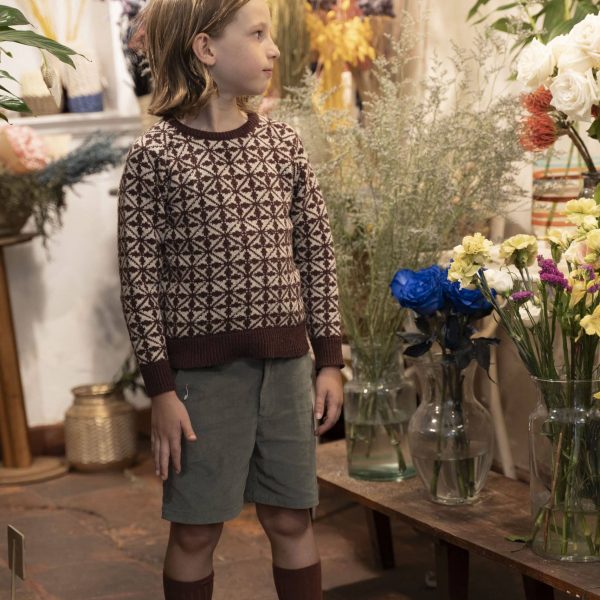 Pantalón corto de pana verde