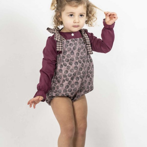 Ranita estampado flores negras