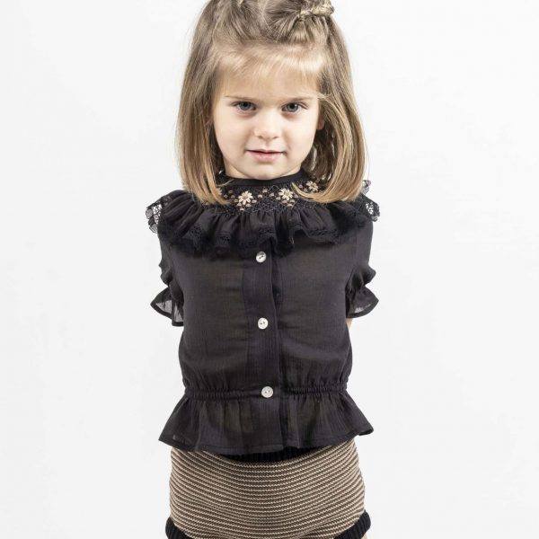 Camisa Charlotte gasa negra.