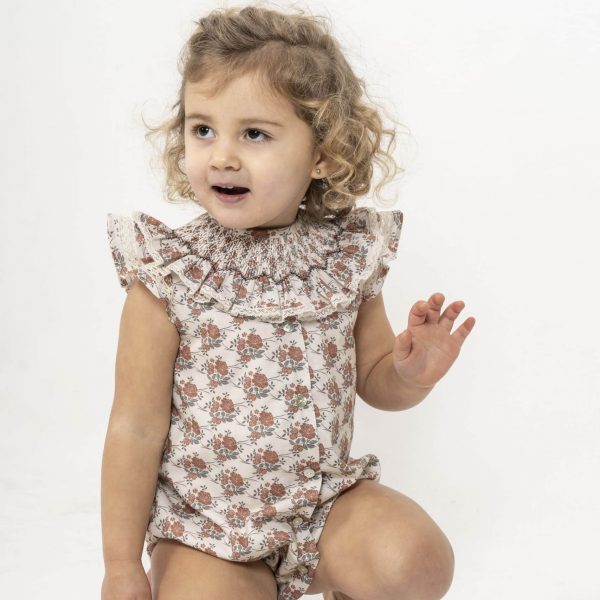 Ranita estampado flores marrones