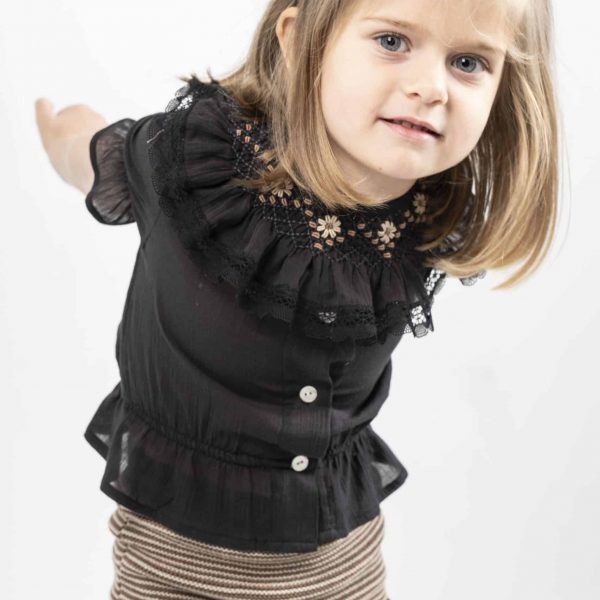 Braguitas a rayas marrón y topo con elástico negro