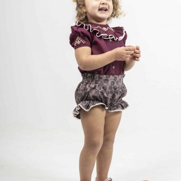 Pololo reversible estampado de flores negras y estampado vichy