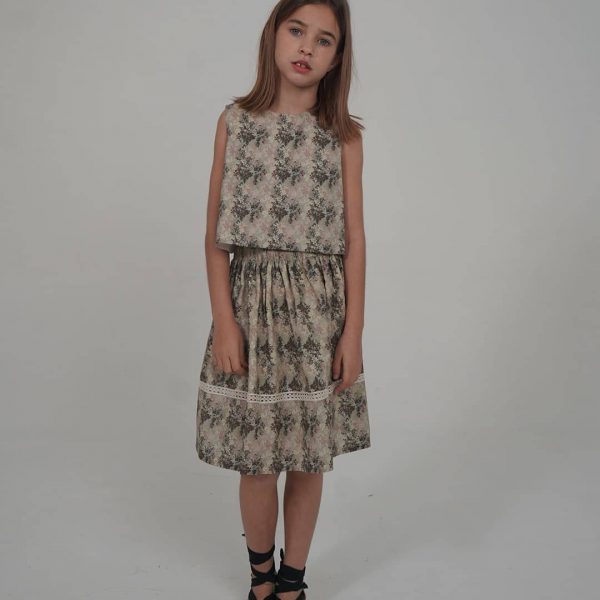 Falda estampado floral abstracto romántico