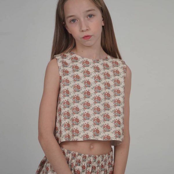 Blusa Julietta estampado de flores marrones