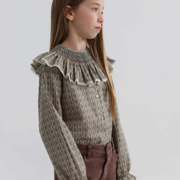 Camisa Cosette estampado geométrico verde