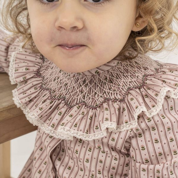 Cuello María estampado rosa