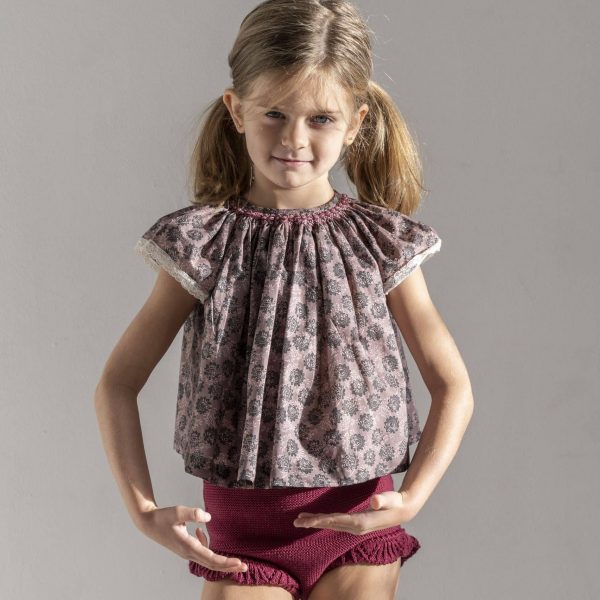 Camisa nido de abeja bordada a mano