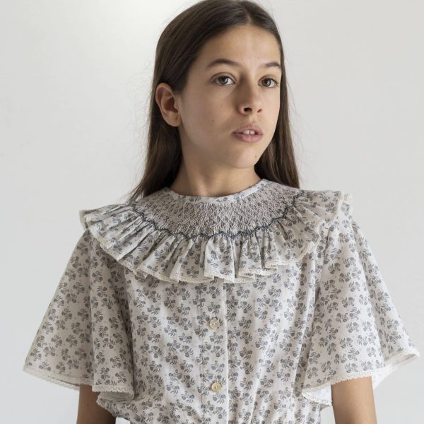 Camisa Julieta estampado azul plomo