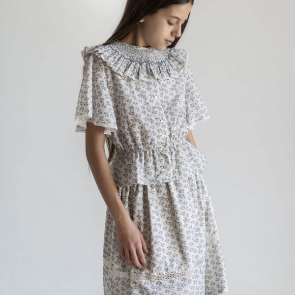 Falda estampado azul plomo