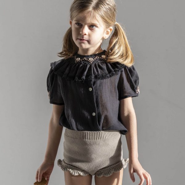 Braguitas de punto con volante arena