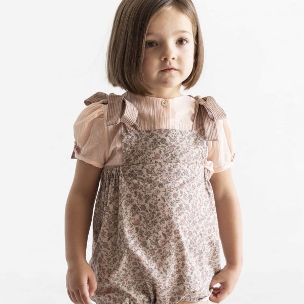 Ranita estampado floral rosa con tirantes en lazada