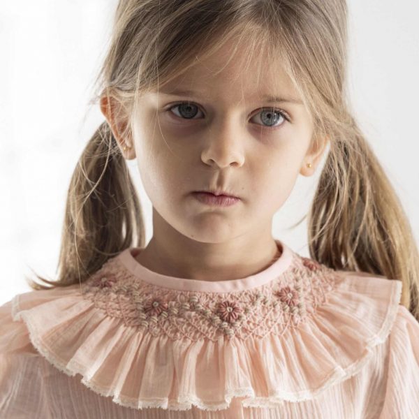 Cuello María gasa rosa en beige y rosa