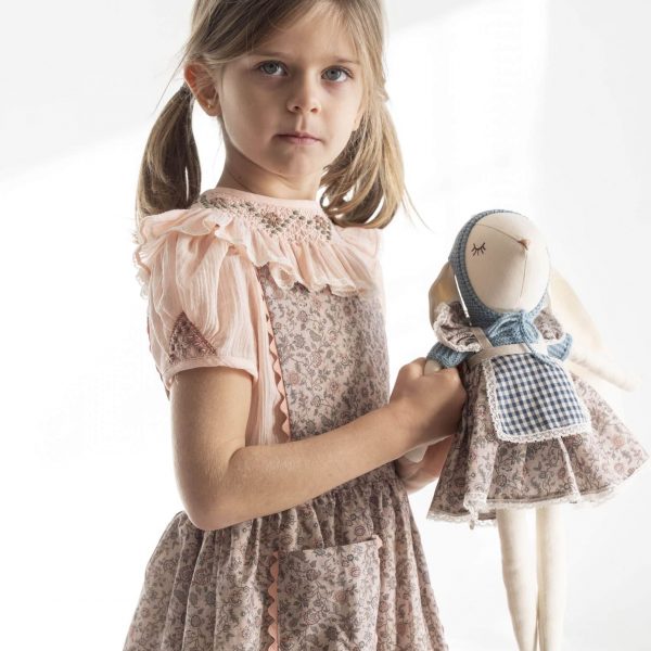 Peto Cassandra estampado floral rosa con bolsillos