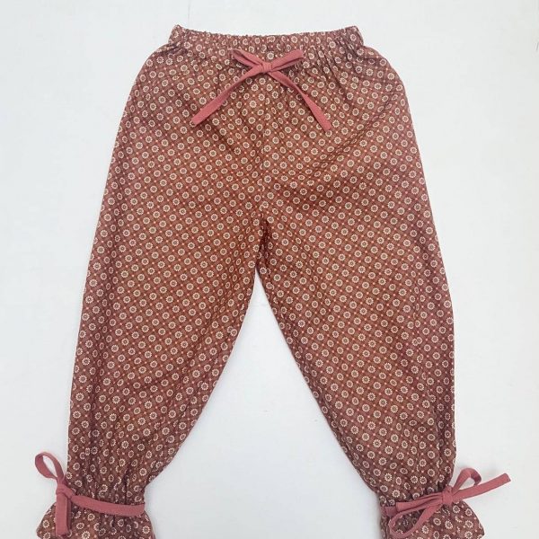 Pantalones estampado geométrico marrón