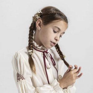 Camisa Cosette cuello bordado mangas bordadas