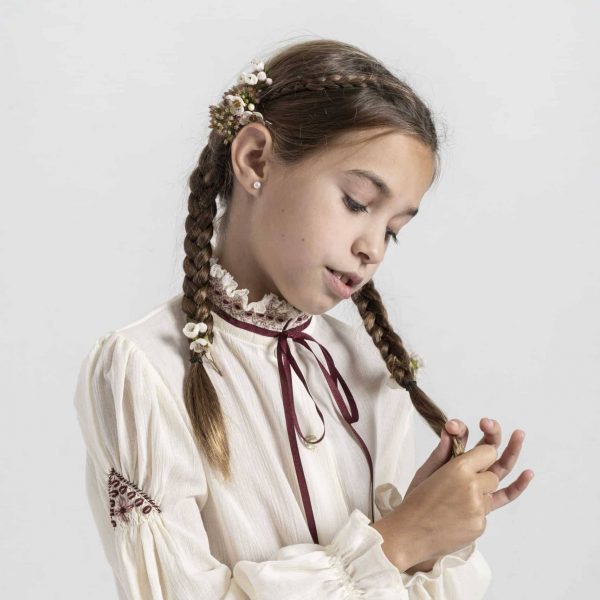 Camisa Cosette cuello bordado mangas bordadas