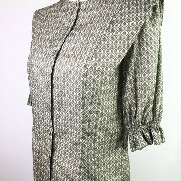 Camisa Daniella mujer estampado geométrico verde