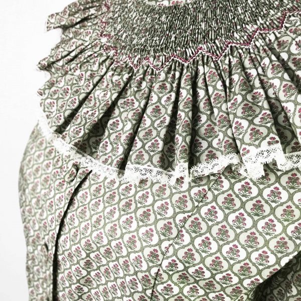 Cuello María mujer estampado geométrico verde